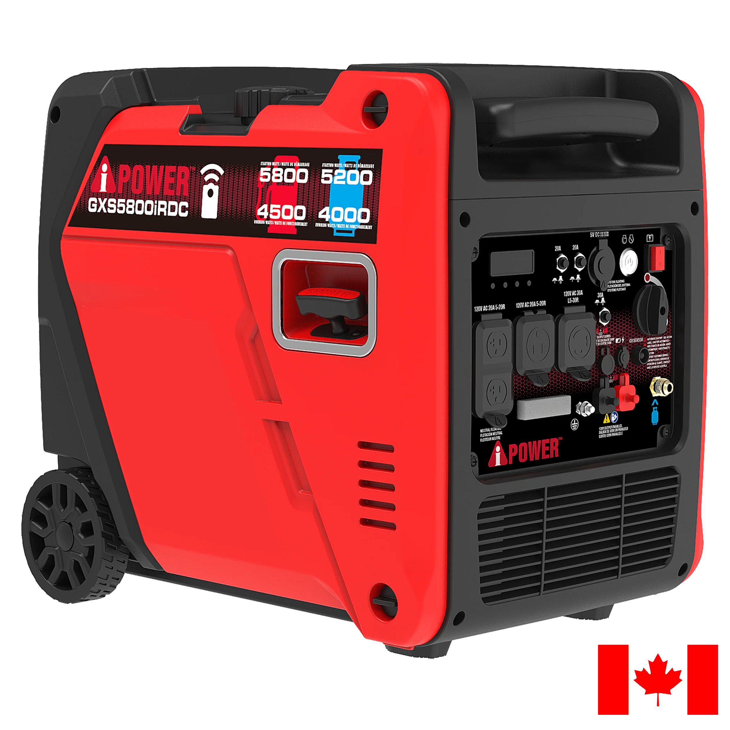 GXS5800iRDC Dual Fuel Remote Start Inverter Generator