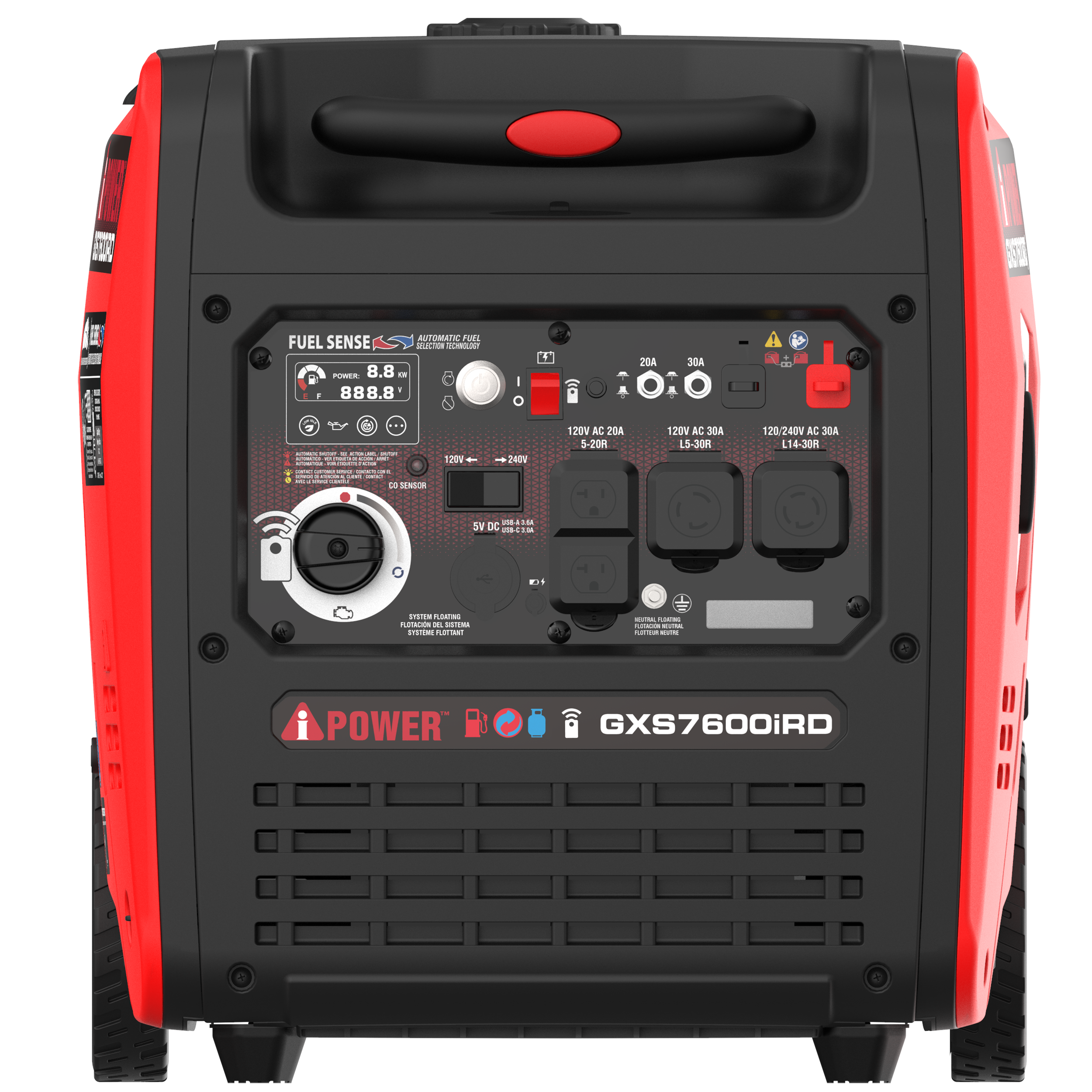 GXS7600iRD - Dual Fuel, Remote Start Inverter Generator