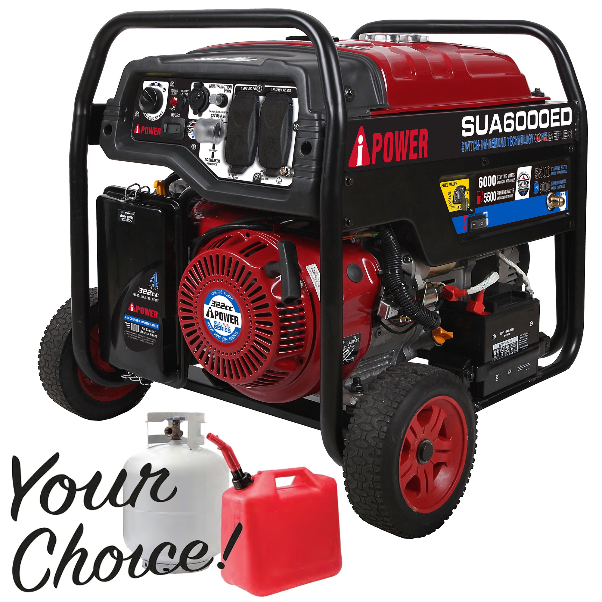 SUA6000ED Dual Fuel 6000-Watt Generator