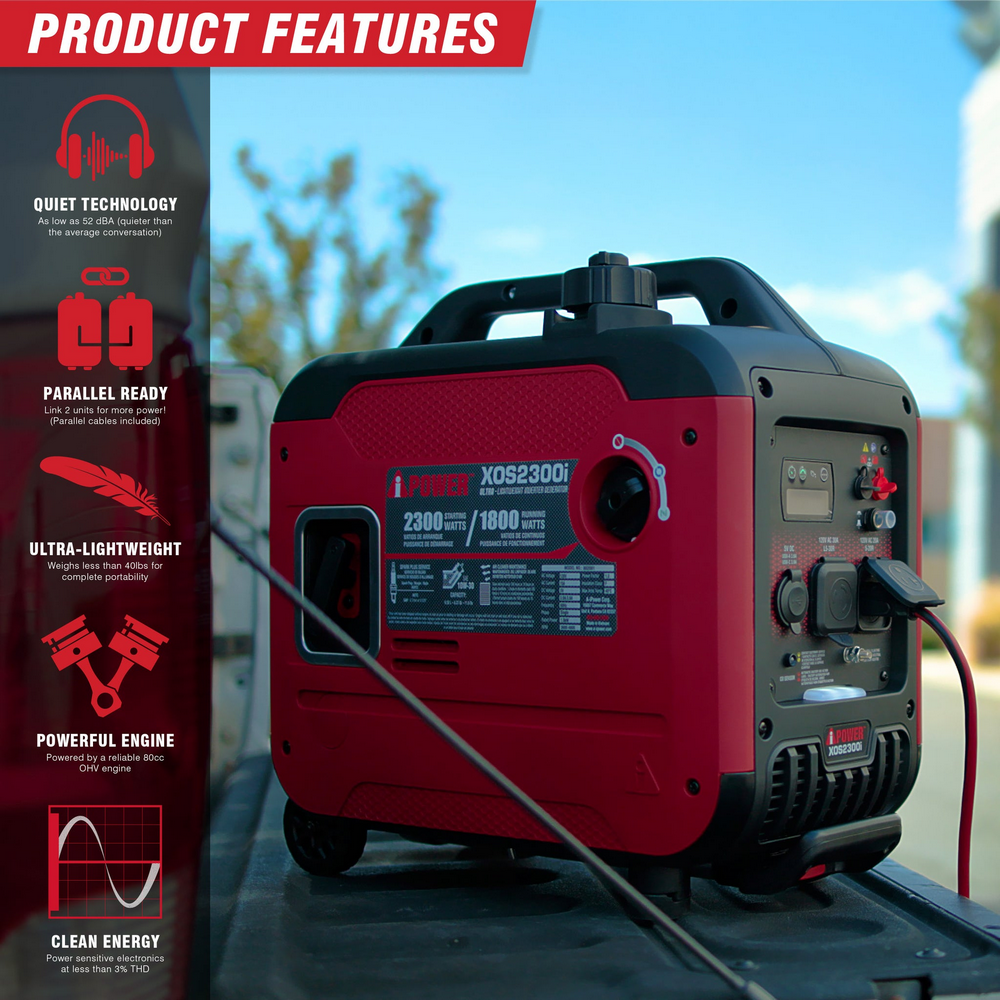 XOS2300i Ultra Lightweight Inverter Generator(Refurbished) with CO alarm and LED light