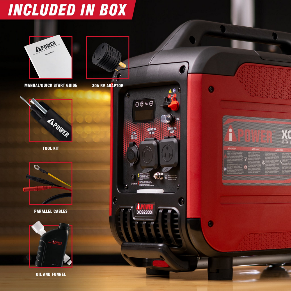 XOS2300i Ultra Lightweight Inverter Generator(Refurbished) with CO alarm and LED light