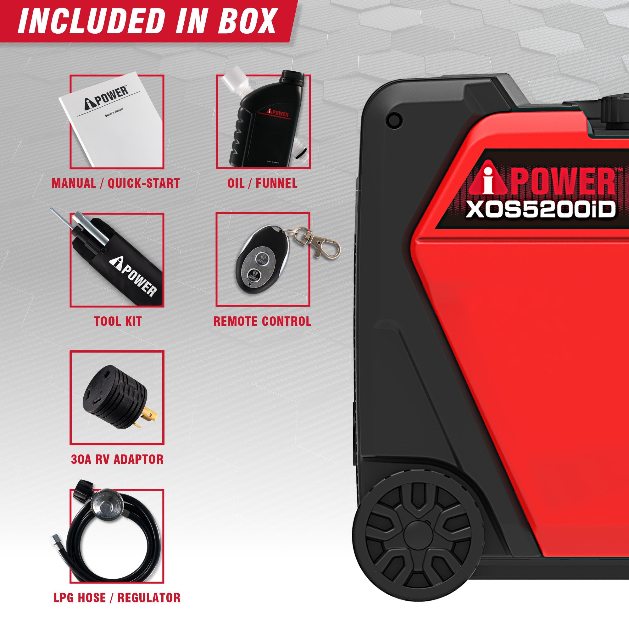 XOS5200iD 5200-Watt Dual Fuel Inverter Generator
