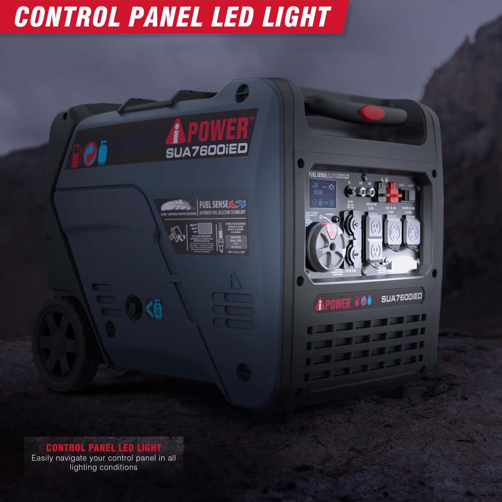 7600W Dual Fuel Portable Inverter Generator,Electric Start with CO Sentry