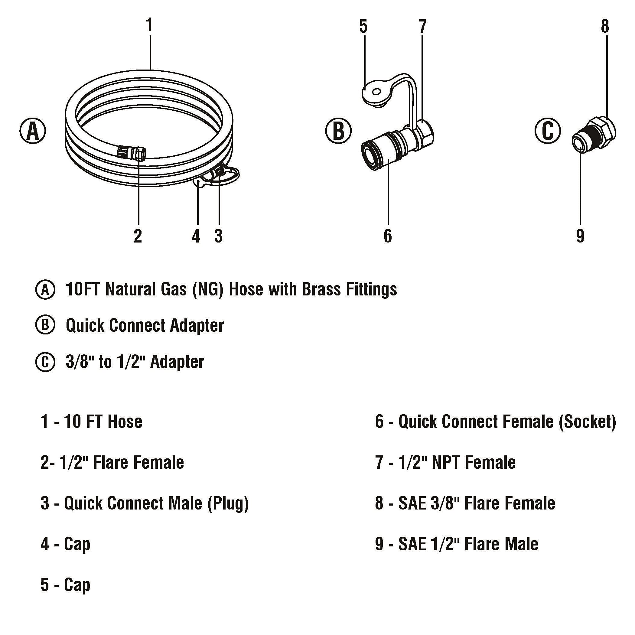 H1001 10’ Quick Connect 1/2