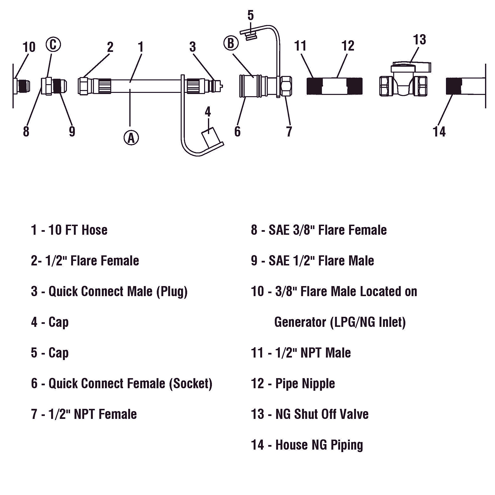 H1001 10’ Quick Connect 1/2