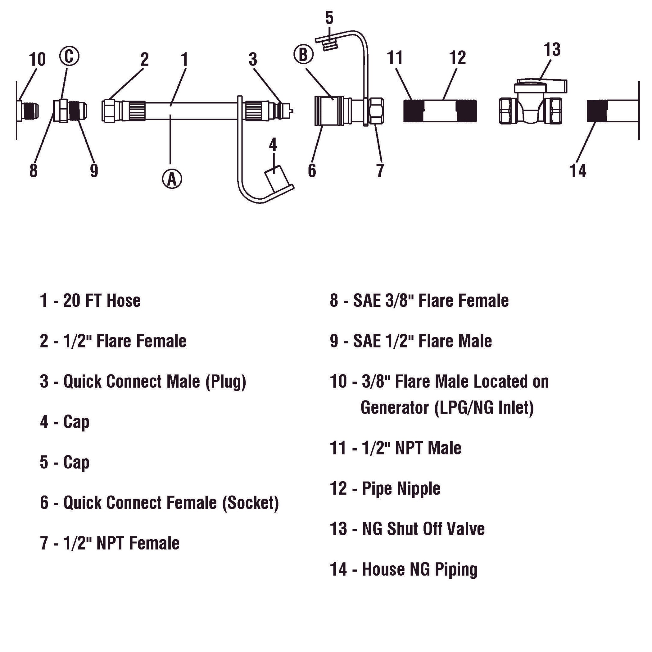 H1002 20’ Quick Connect 1/2