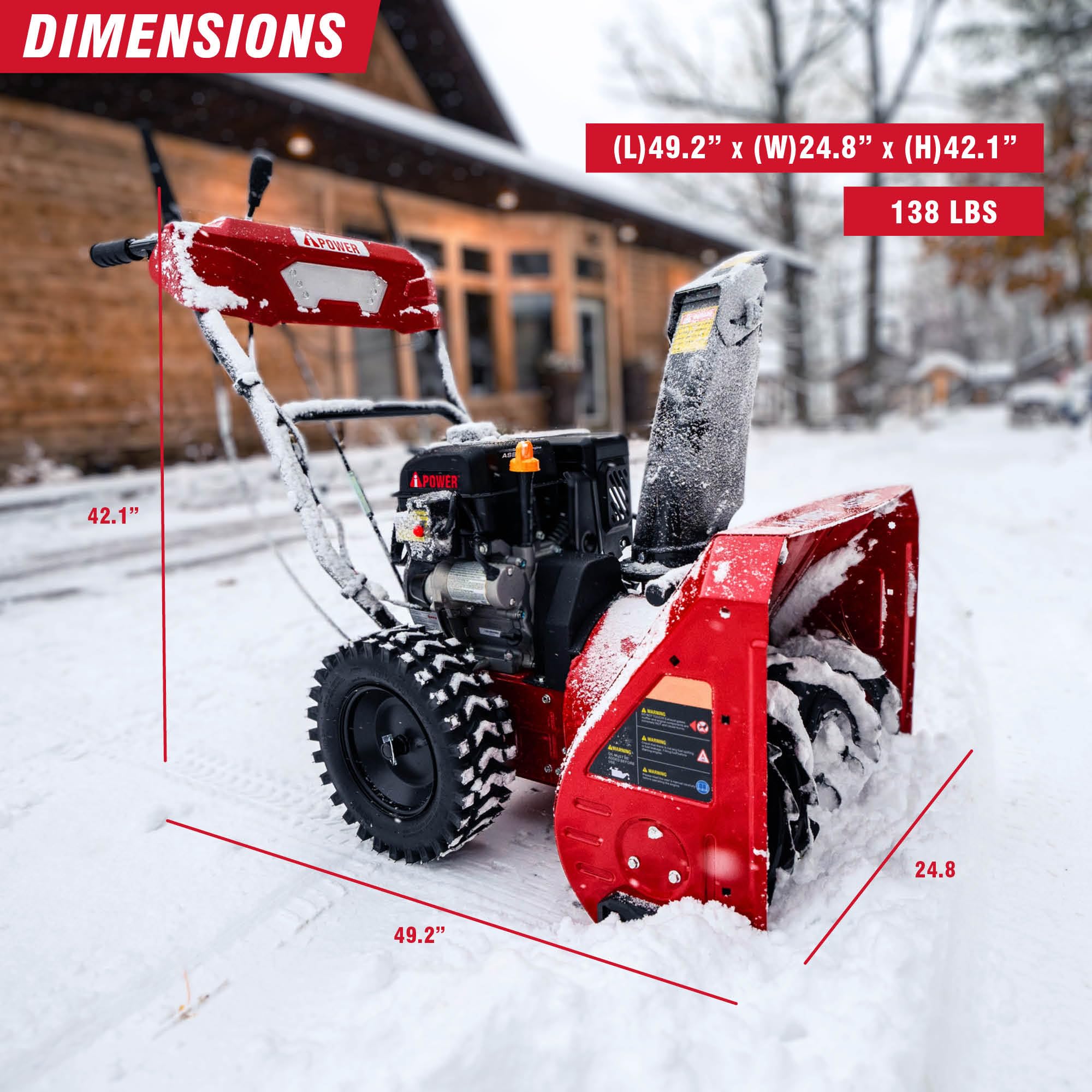 A-iPower 24 Inch Two-Stage Gas Snow Blower ASB24