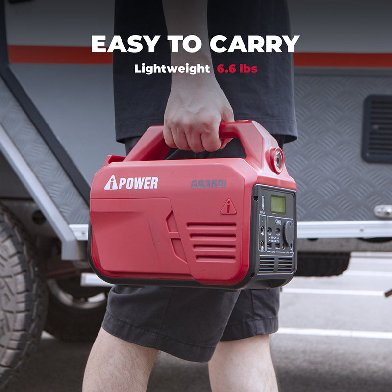 A‑iPower 332 Wh Lithium Portable Power Station 700 W Peak/350 W Rated Pure Sine Battery Generator Home Backup Camping RV GS350i