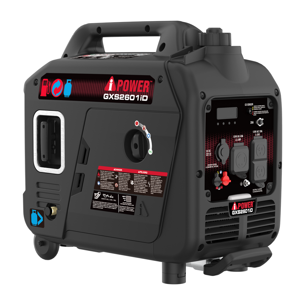 1800W / 2600W Dual Fuel Inverter Generator With CO Alert GXS2601iD