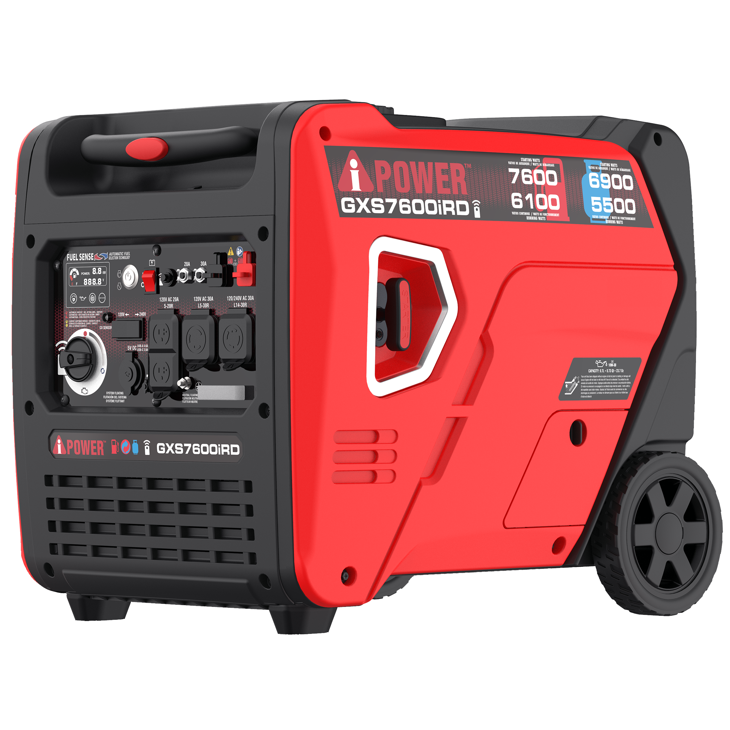 GXS7600iRD - Dual Fuel, Remote Start Inverter Generator
