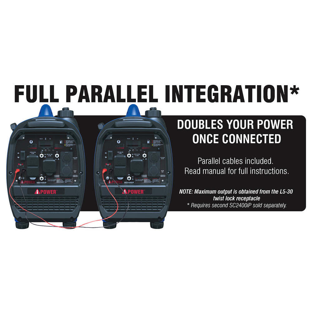 A-iPower  2400W Portable Inverter Generator, Yamaha Engine, Super Quiet for Camping RV Tailgating Home Backup (SC2400iP)