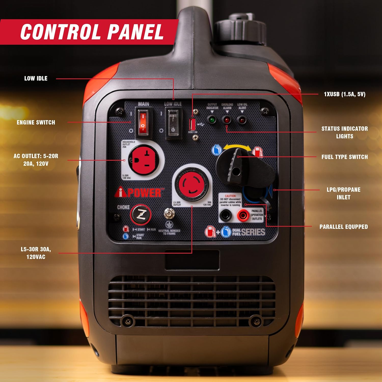 SUA2000iD - 2000 Watt Dual Fuel Inverter Generator