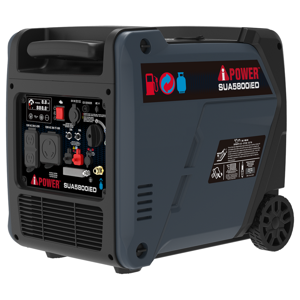 5800W Dual Fuel Portable Inverter Generator Electric Start With CO Alert