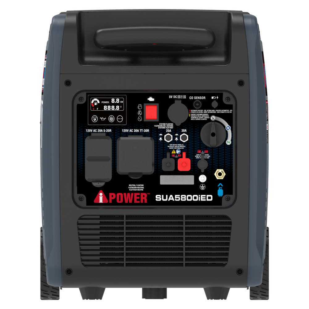 5800W Dual Fuel Portable Inverter Generator Electric Start With CO Alert