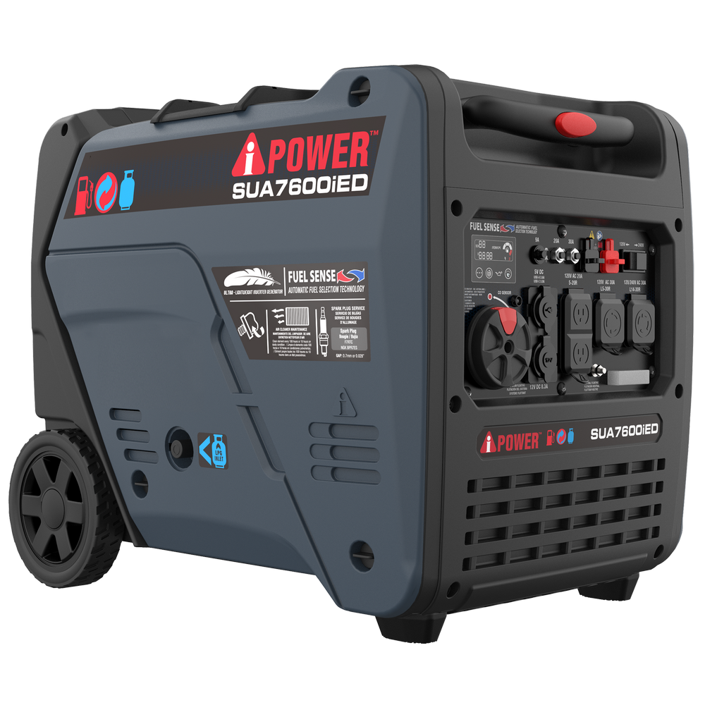 7600W Dual Fuel Portable Inverter Generator,Electric Start with CO Sentry