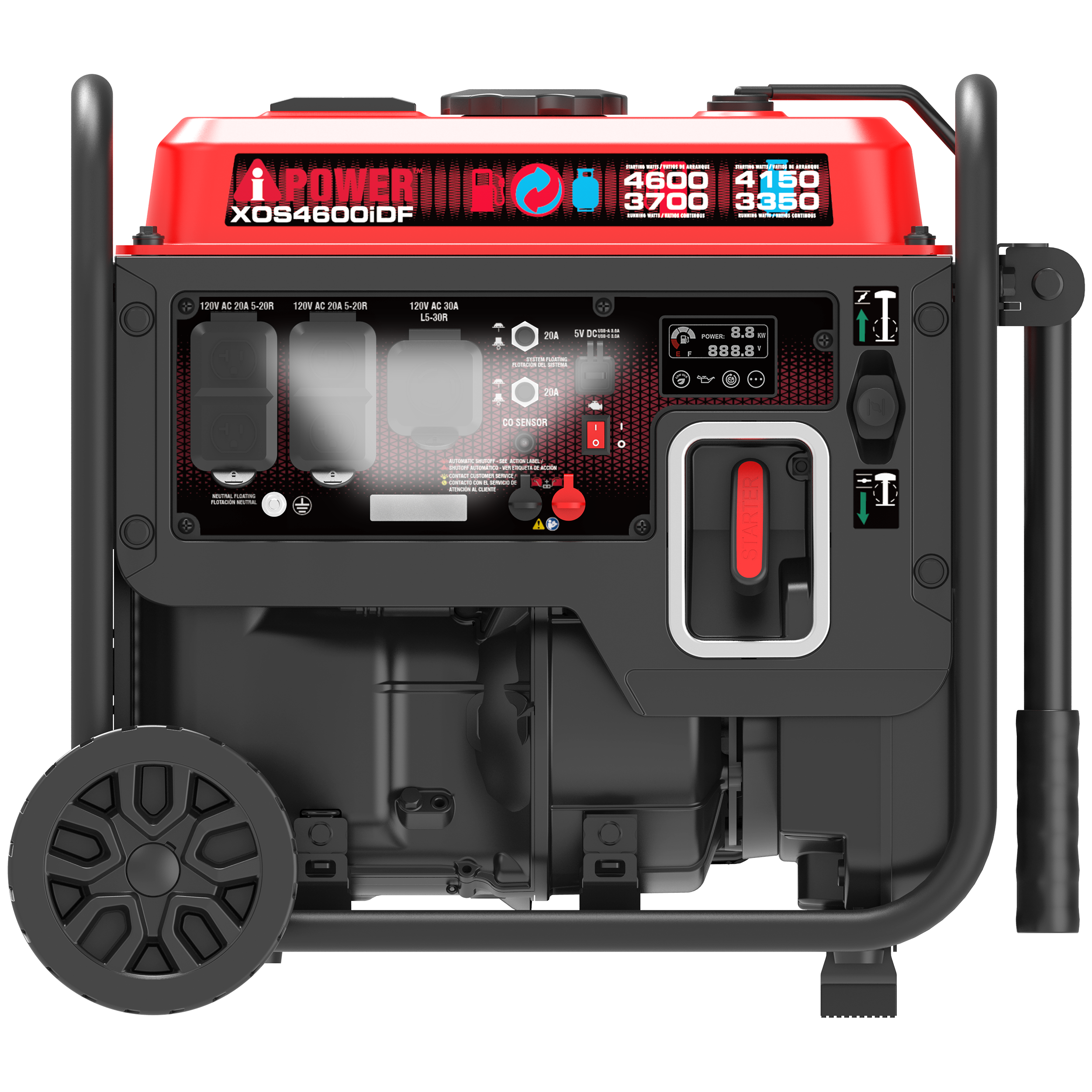 XOS4600iDF Dual Fuel Open Frame Inverter Generator