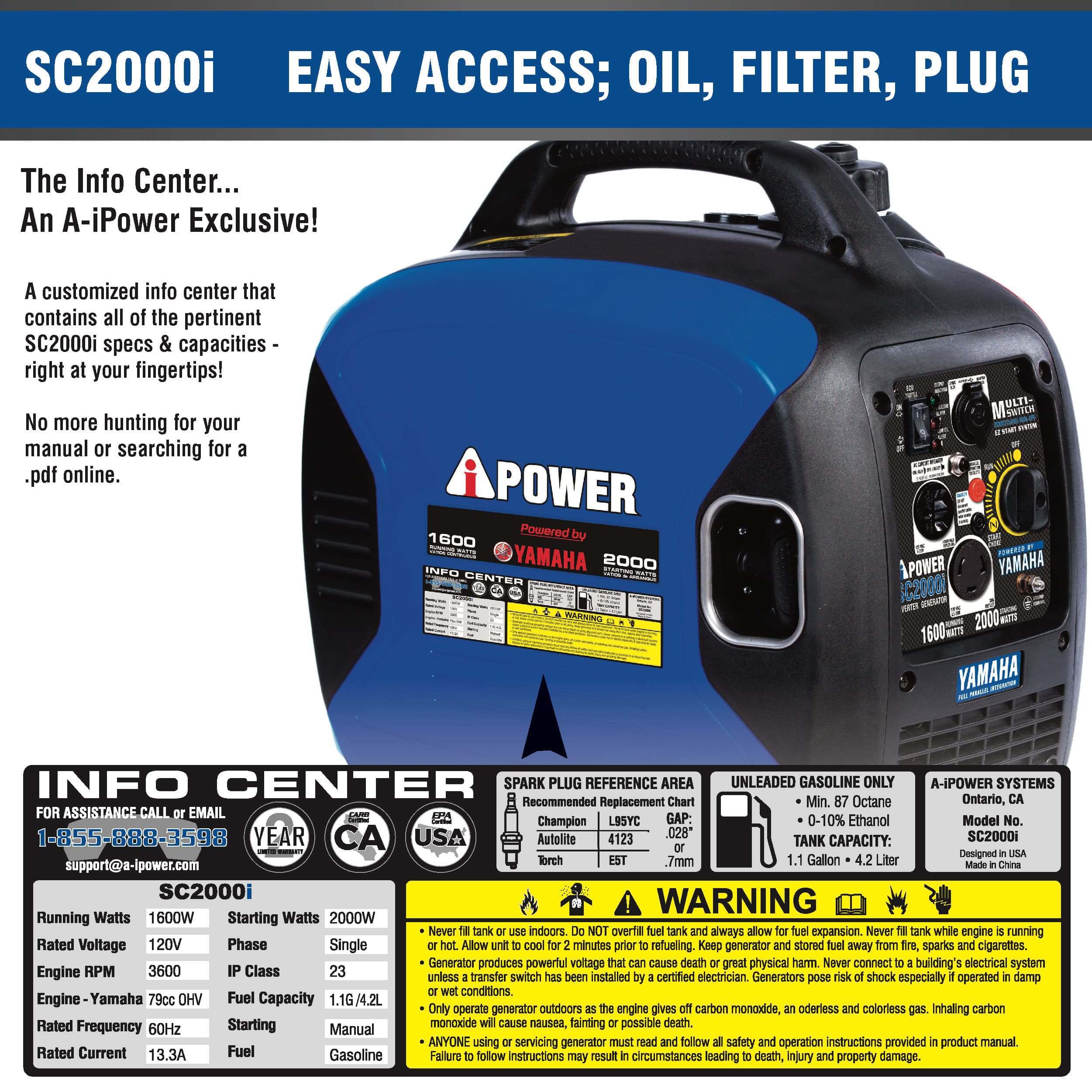 SC2000i - 2000 Watt Inverter Generator