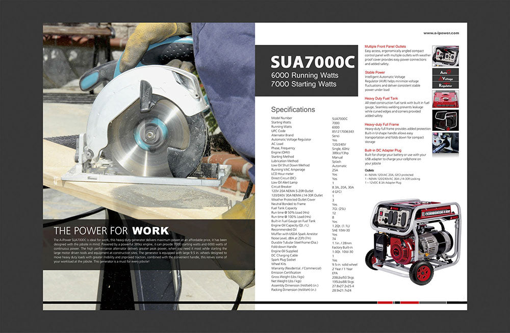 SUA7000C A-iPower Portable Generator