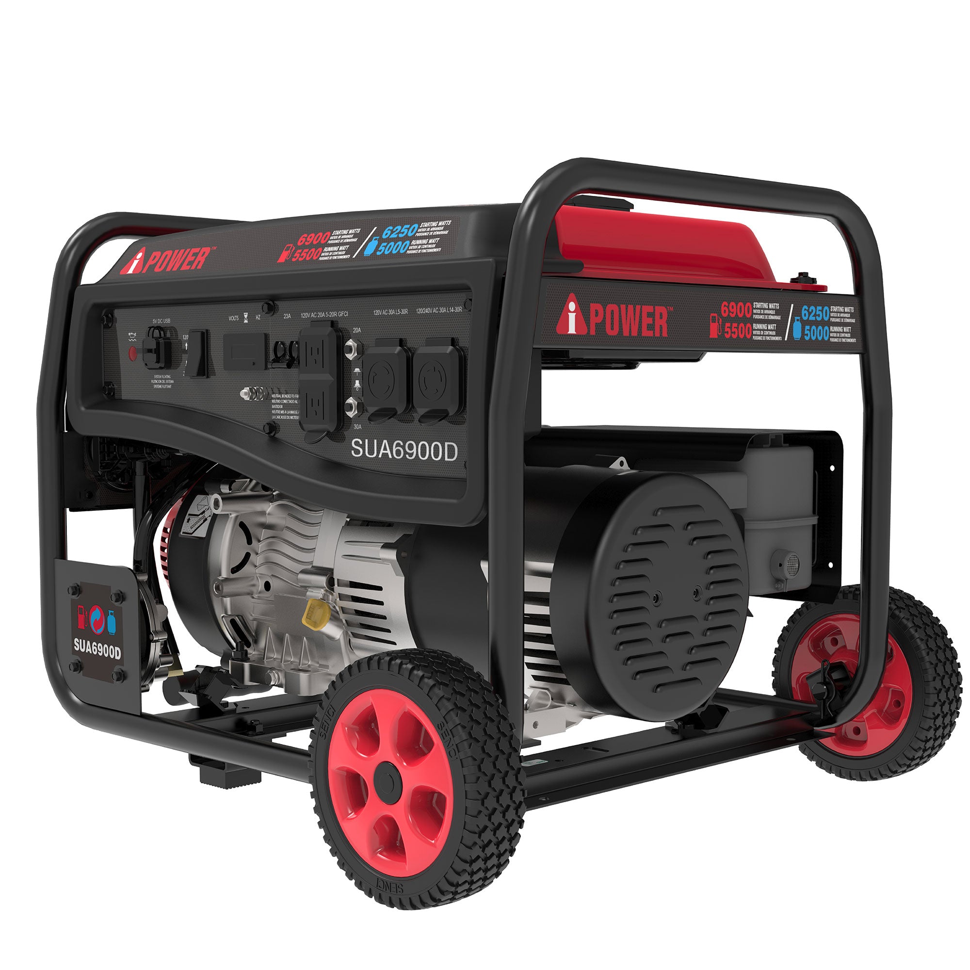 SUA6900D - 6900 Watt<br> Dual Fuel Portable Generator